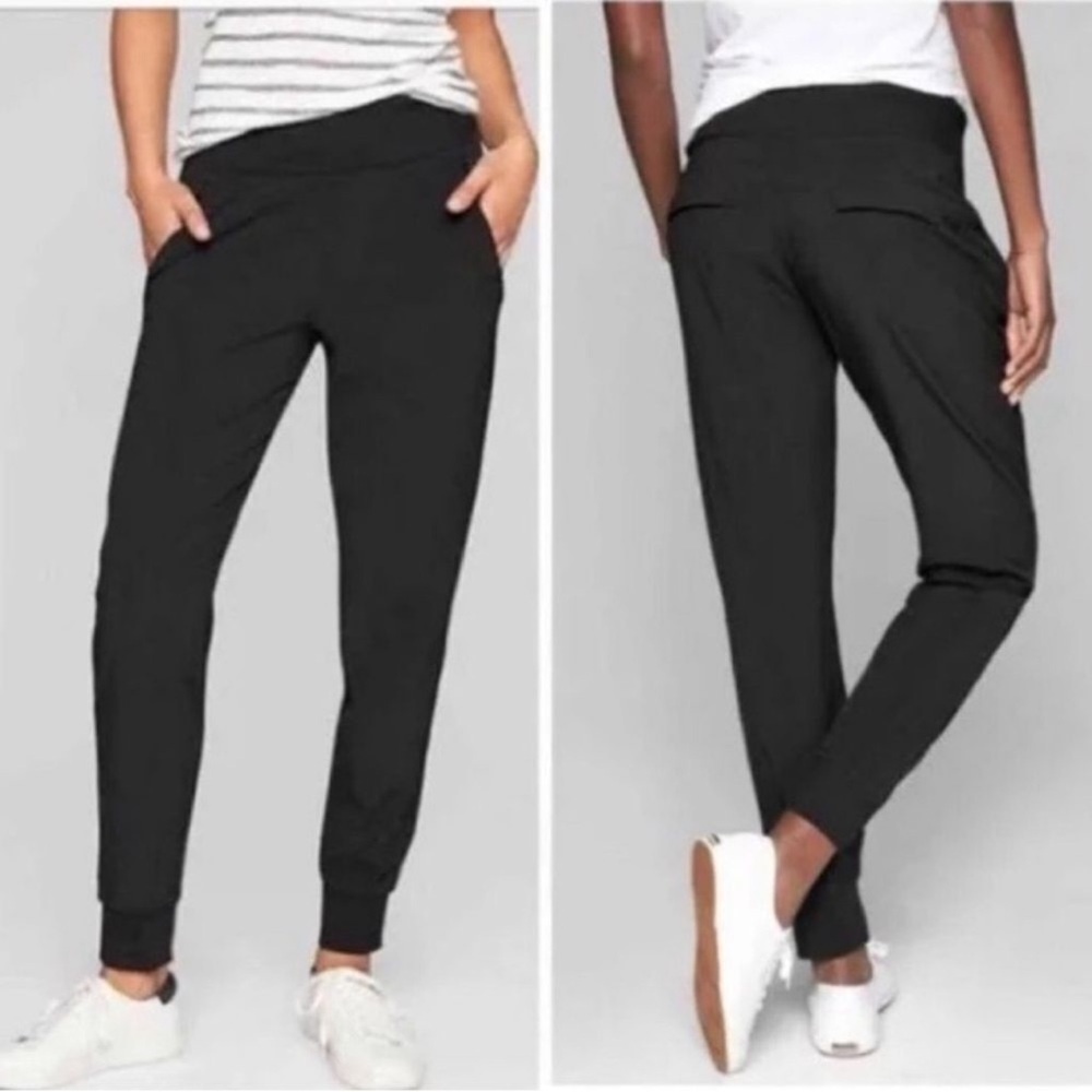 Athleta Soho Lined High Waisted Cast Iron Grey Joggers or Sweatpants Size 2